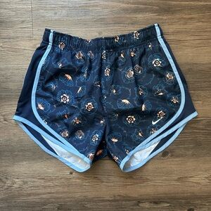 Nike Women's Blue Floral Athletic Shorts